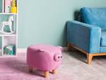 Pouf animal PIGGY Chêne clair - Rose foncé