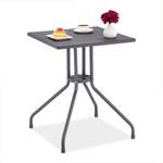 Gartentisch in grauer Holzoptik Grau - Metall - Kunststoff - 61 x 75 x 61 cm