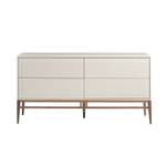 Graues Sideboard mit Beinen aus Nussbaum Braun - Grau - Holzwerkstoff - Massivholz - Holzart/Dekor - 160 x 80 x 45 cm