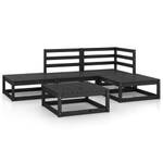 Salon de jardin (lot de 5) 3009911-1 Noir - Bois massif - Bois/Imitation - 70 x 30 x 70 cm