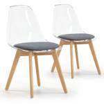 Pack 2 chaises Bruno Transparent Matière plastique - 49 x 84 x 54 cm