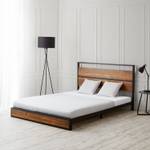 Metallbett mit Matratze 2642 Schwarz - Braun