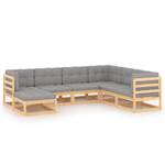 Garten-Lounge-Set (7-teilig) 3009813-2 Grau - Holz