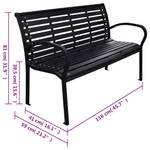 Banc de jardin 3017597 Noir - Bois manufacturé - Matière plastique - 116 x 81 x 59 cm