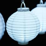20 x LED Lampions weiß Weiß - Papier - Kunststoff - 20 x 25 x 20 cm