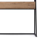 Coiffeuse 121x48x144 cm Noir-Vieilli Noir - Bois massif - Bois/Imitation - 121 x 144 x 48 cm