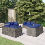 Salon de jardin (lot de 8) 3013631-8 Bleu - Bleu foncé - Gris