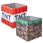 Aufbewahrungsbox MINECRAFT, 2er Set Braun - Grün - Rot