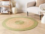 Tapis tressé YAYALAR Beige - Vert - Vert clair