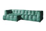 Ecksofa ROSARIO Velvet Petrol - Ecke davorstehend links