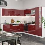 Cuisine en angle R-Line 30525 Bordeaux brillant - Blanc