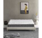 Bett+Taschenfederkernmatratze 120x190cm Weiß - Naturfaser - 120 x 53 x 190 cm