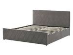 Lit double ROCHEFORT Gris - Largeur : 150 cm