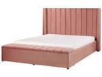 Lit double NOYERS Rose foncé - Largeur : 190 cm