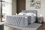 Boxspringbett ERNINA-Z KING Hellgrau - Breite: 200 cm