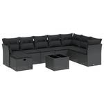 Gartensitzgruppe K6681(9-tlg) Schwarz - Massivholz - 69 x 62 x 62 cm