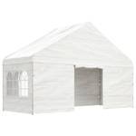 Gazebo avec toit Blanc - Matière plastique - 588 x 375 x 446 cm