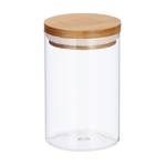 3er Set Vorratsdosen aus Glas 800 ml Braun - Bambus - Glas - Kunststoff - 10 x 16 x 10 cm