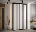 ARMOIRE À PORTES COULISSANTES DAVOS 6 Noir - Blanc - Largeur : 140 cm