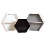 Etagères hexagonales en bois (Lot de 6) Bois massif - 48 x 42 x 10 cm