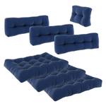 Coussin palette Classic lot de 7 bleu Bleu - Textile - 120 x 40 x 20 cm