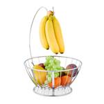 Corbeille à fruits avec porte-banane Argenté - Métal - 28 x 40 x 27 cm
