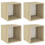 Etagère murale 3008691_3 (lot de 4) Imitation chêne clair - Bois manufacturé - Métal