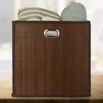 3x paniers de rangement en bambou haut Marron - Marron foncé