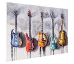 Ölgemälde Gitarren handgemalt Textil - 120 x 80 x 3 cm