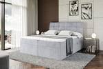 Boxspringbett mit Topper APO Hellgrau - Breite: 180 cm - H3