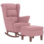 Chaise à bascule avec tabouret 3015093-2 Rose foncé