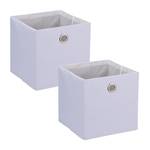 Lot de 2 boîtes de rangement Argenté - Blanc