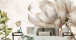 Fototapete Blume Pflanze Natur Beige - Braun - Grau - Papier - Textil - 520 x 318 x 318 cm