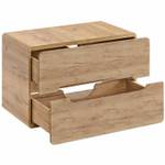 Waschtisch 80cm Wotaneiche Keramikbecken Braun - Holzwerkstoff - 80 x 68 x 46 cm