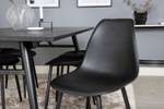 Essgruppe Sleek (7-teilig) Schwarz - Massivholz - 95 x 75 x 195 cm