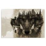 Wandbild Wald Wolf See Tiere