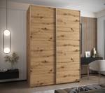 Armoire Lux 1 Imitation chêne - Argenté - Largeur : 180 cm