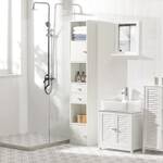 Meuble Colonne de Salle de Bain STR10-W Blanc - Bois manufacturé - 33 x 188 x 24 cm