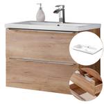 Waschtisch-Unterschrank 80cm mit Keramik Braun - Holzwerkstoff - 81 x 61 x 46 cm