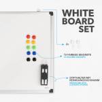 Whiteboard Set Weiß - Metall - 90 x 1 x 60 cm