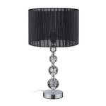 Lampe de chevet en noir Noir - Argenté - Verre - Métal - Textile - 30 x 54 x 30 cm