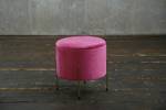 Hocker MARA Polsterhocker Pouf velvet Pink - Metall - 40 x 40 x 40 cm