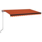 Auvent rétractable 3007204-3 Marron - Orange - Métal - Textile - 350 x 1 x 450 cm