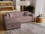 Ecksofa Santos Cord L-Form Altrosa - Ecke davorstehend links