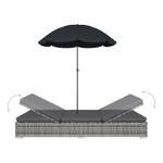 Sonnenliege 3000932 Grau - Kunststoff - Polyrattan - 140 x 190 x 197 cm