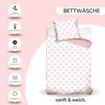 Bettwäsche Amelie Pink - Weiß - Textil - 135 x 200 x 1 cm