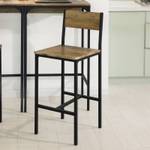 2 x Table de Bar + 2 x Chaises OGT42-F Marron - Bois manufacturé - 40 x 101 x 60 cm