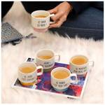 Coffret de 5 tasses pour la semaine Blanc - Porcelaine - 8 x 25 x 10 cm