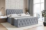 Boxspringbett - AMAY Hellgrau - Breite: 160 cm - H4