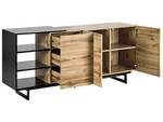 Sideboard FIORA Schwarz - Braun - Holzwerkstoff - 160 x 75 x 40 cm